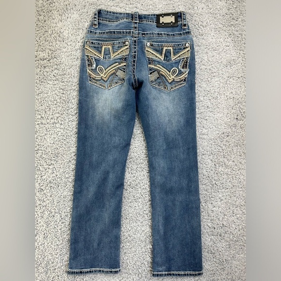 Western Blue Jeans Womens 30 Straight Light Wash Embroidered Casual Western - Picture 4 of 4